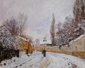 阿尔弗莱德西斯莱 - Road under Snow, Louveciennes